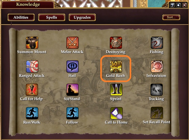 Gold Rush in Spell Book Gold Rush in Spell Book