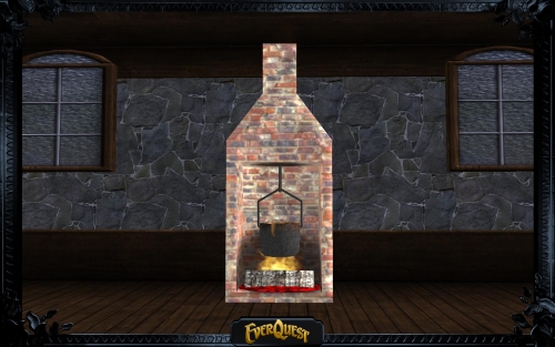 Simple Brick Kitchen Fireplace