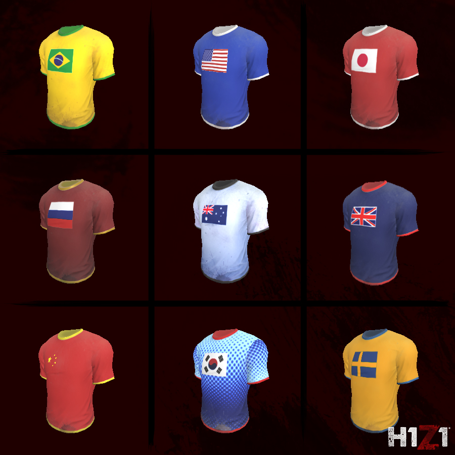 Nine International Flag Shirts
