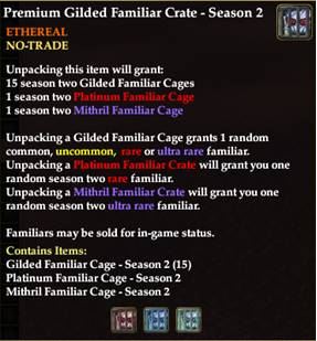 Premium Gilded Familiar Crate - Season 2 Premium Gilded Familiar Crate - Season 2