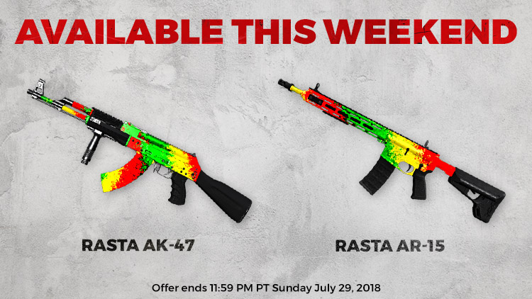 Rasta AR-15 and AK-47