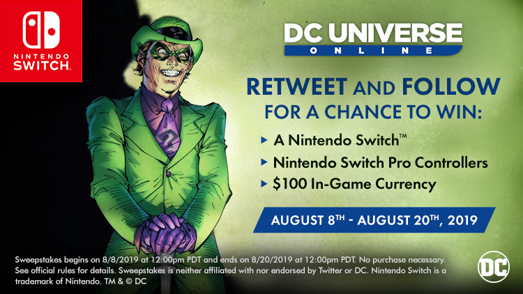 #DCUOonNintendoSwitch Sweepstakes!