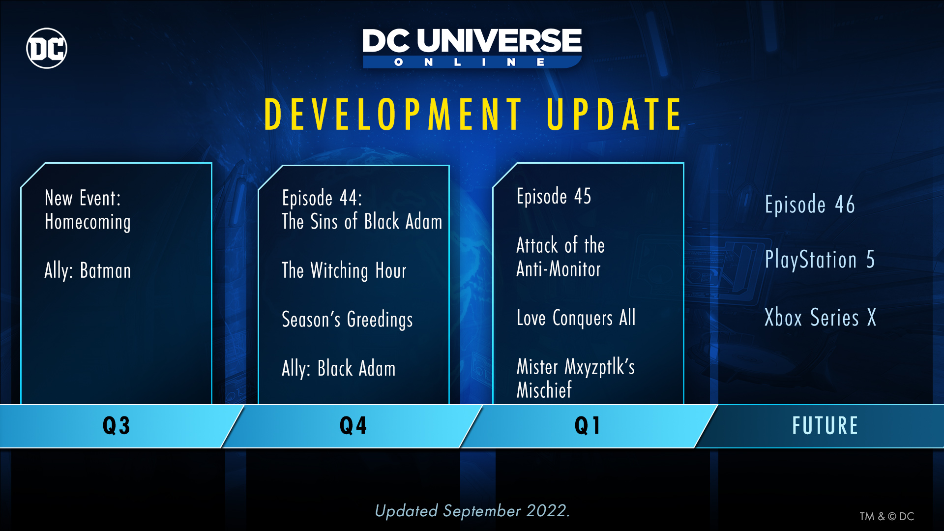 DCUO Development Update - September 2022