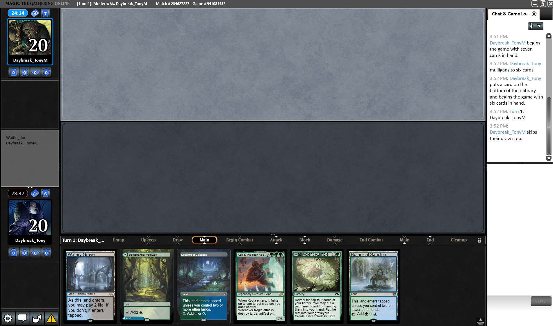 The battlefield with opening hand